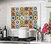 Tile Stickers 4x4in 12pc Kitchen Backsplash Bathroom Vinyl Waterproof Peel and Stick Mexican Talavera TR001