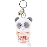 Anirollz x Nissin Cup Noodles Pandaroll Blushing Plush Charm Keychain | Ultra soft plush fabric with high density polyester filling for a satisfyingly squishy, huggable charm feel