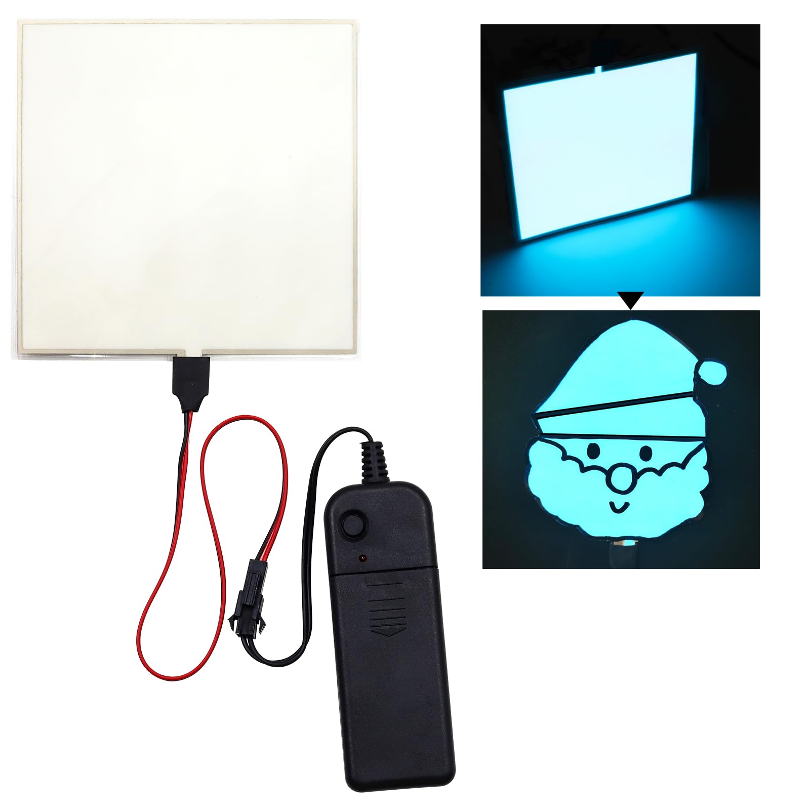 NWpangu Electroluminescent EL Panel Light, DIY EL Cuttable Paper Lamp for Holiday Decoration/Cosplay/Warning Signs, Ice Blue Light (10cm x 10cm)
