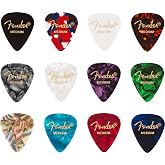 Fender Guitar Picks 351 Shape, Celluloid Medley, Assorted Colors, Traditional Variety Pack, Medium Thickness, 12 Count