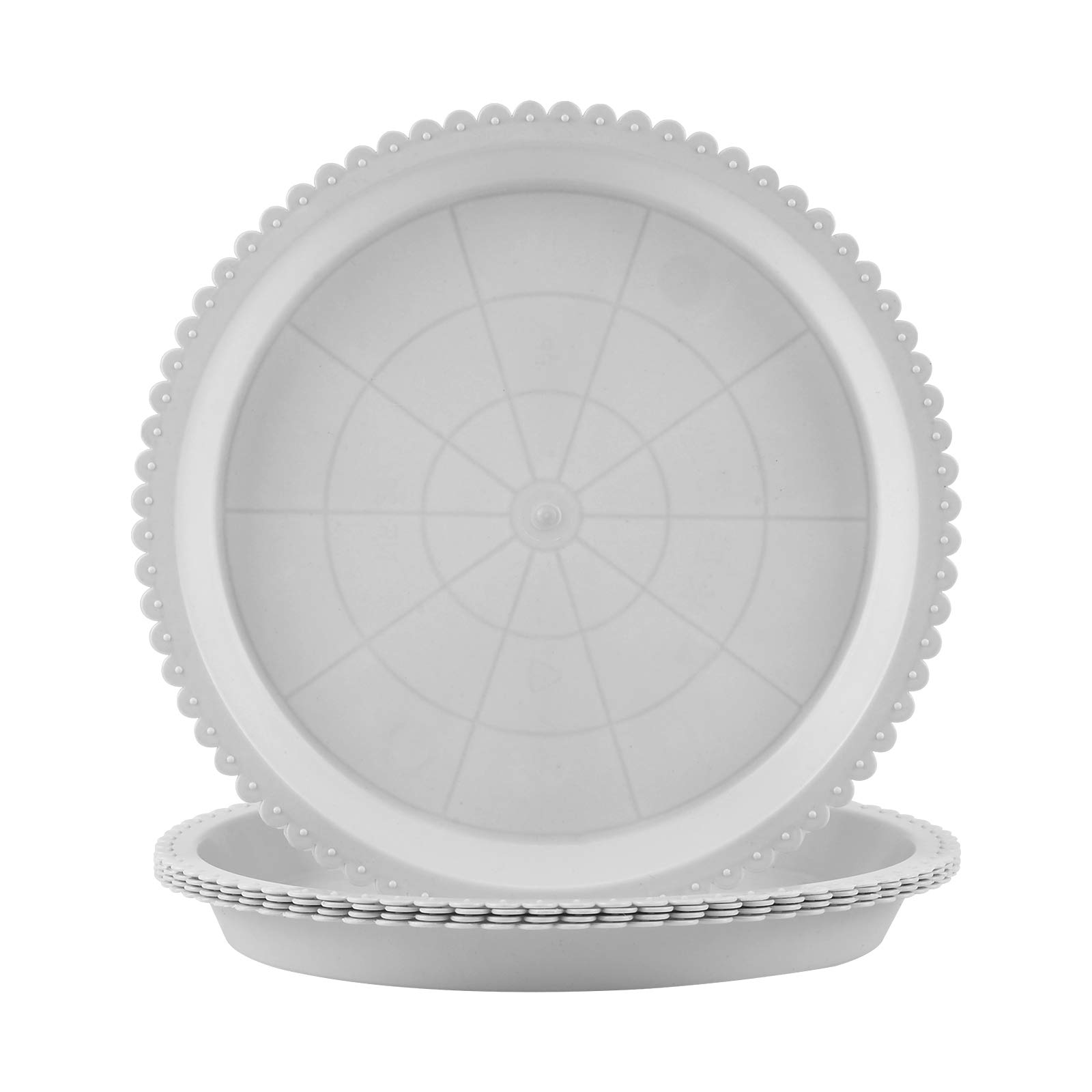 DIFIER 5 Pack Plant Saucer Plastic Flower Pot Drip Trays for Indoor and Outdoor Garden Plants(7 inch, White)