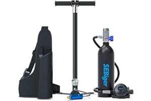 SEBiger Mini Scuba Tank S400 Scuba Tank 1.0L Capacity with 15-20 Minutes Underwater Breathing(No More Than 33ft) Portable Diving Gear Emergency Backup Diving Tank Rescue Pony Bottle