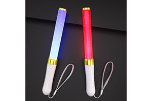 Bsgifts 2 Pack LED Light Sticks-15 Colors Reusable Glow Sticks, Glow Party Supplies for Wedding, Birthday, Raves, Halloween, Christmas, New Year, with AAA Battery