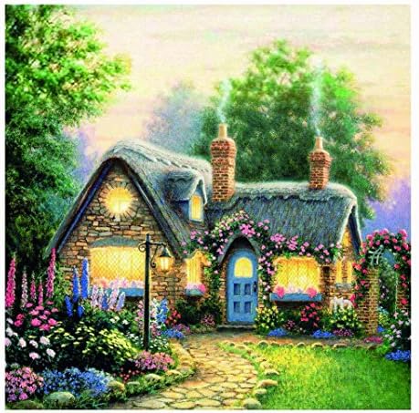 Geyou 5D Diamond Painting Full Drill by Number Kits Chalet Stitch DIY Embroidery Diamond Home Decor Gift New,Cross-Stitch Stamped Kits (C)