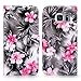 S7 Edge Case, Galaxy S7 Edge Case, Cellularvilla [Slim] [Card Slot] Premium Pu Leather Wallet Case [Drop Protection] Flip Protective Stand Cover for Samsung Galaxy S7 Edge G935 (Black Pink Flower)