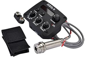 STAHAD 3 Bands Equalizer Acoustic Guitar Preamp with Piezo Pickup and LCD Tuner for Acoustic Instrument