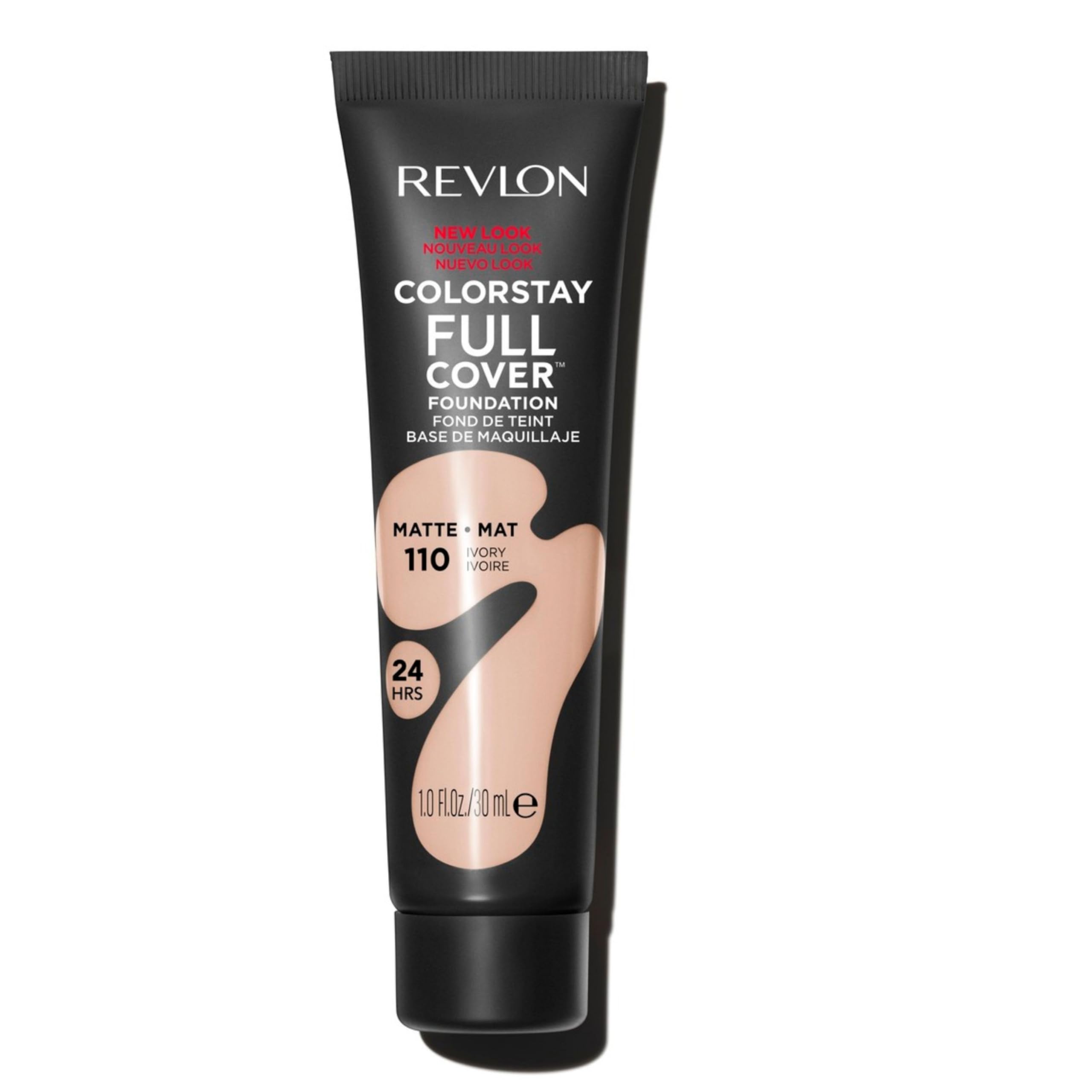 Revlon ColorStay Full Cover Longwear Matte Foundation, Heat & Sweat Resistant Lightweight Face Makeup, Ivory (110), 30ml — image 1