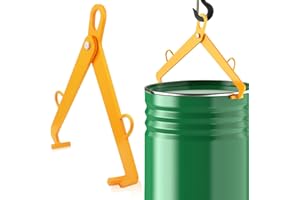 FAHKNS Drum Lifting Clamp C Type, 1100LBS Load Capacity, Vertical Lifting For 55 gallon Oil Drum Crane, Closed Metal Plastic Drum