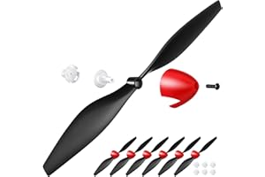 Riakrum 6 Sets Spare Rc Plane Propellers Airplane Carbon Fiber Nose Cone Compatible with Tr-p51 Rc Plane 4 Channel Remote Control Airplane with Propeller Savers and Adapter