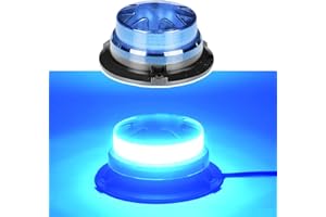AUXMOTEC Blue Led Emergency Strobe Beacon Lights Bar with Magnetic Mount and 8 Flash Models Warning Safety Flashing Rooftop Signal Lamps for Firefighters Police Vehicles(24-LED 12V-24V)