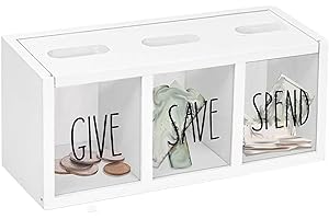 Spend Save Give Piggy Bank Money Coin Savings Jar Box Teach Children Giving Visualized