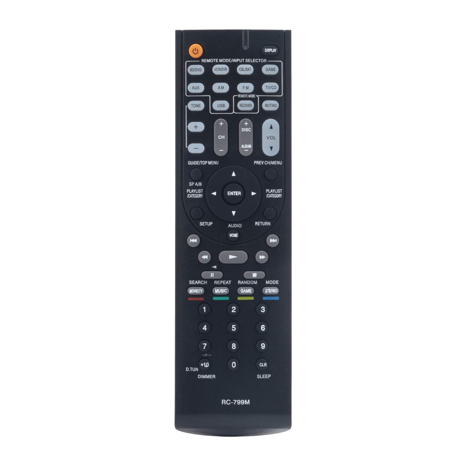 VINABTY RC-799M RC799M Remote Control Replacement for Onkyo Audio Video AV Receiver TX-SR309 HT-S5405 HT-R591 HT-R590 HT-R558 HT-R548 HT-R391 TXSR309 HTS5405 HTR591 HTR590 HTR558 HTR548 HTR391