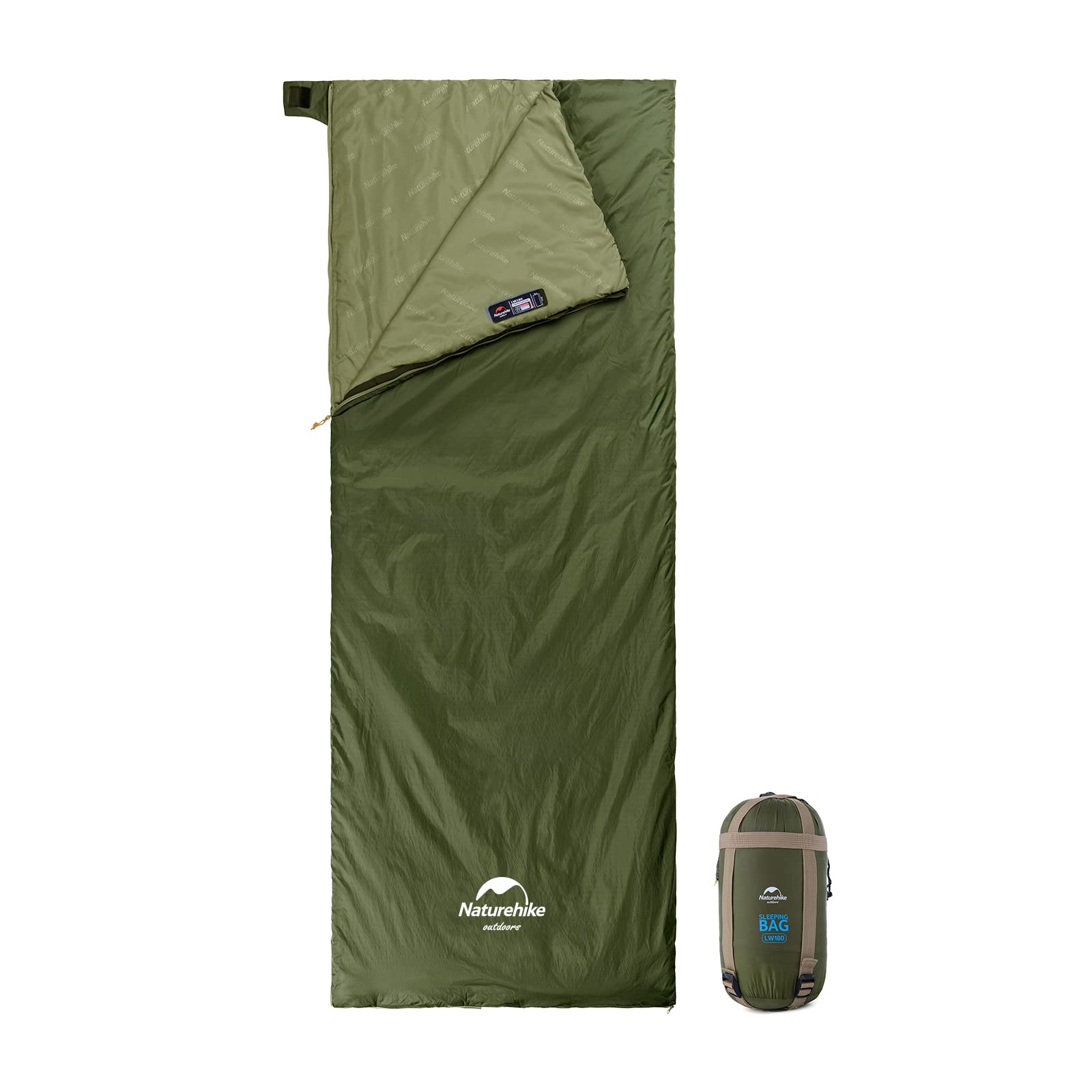 Naturehike Ultralight Sleeping Bag - Envelope Lightweight Portable,3 Season Cotton Sleeping Bag Waterproof, Comfort with Compression Sack - Traveling, Camping, Hiking-205 x 85cm（XL）