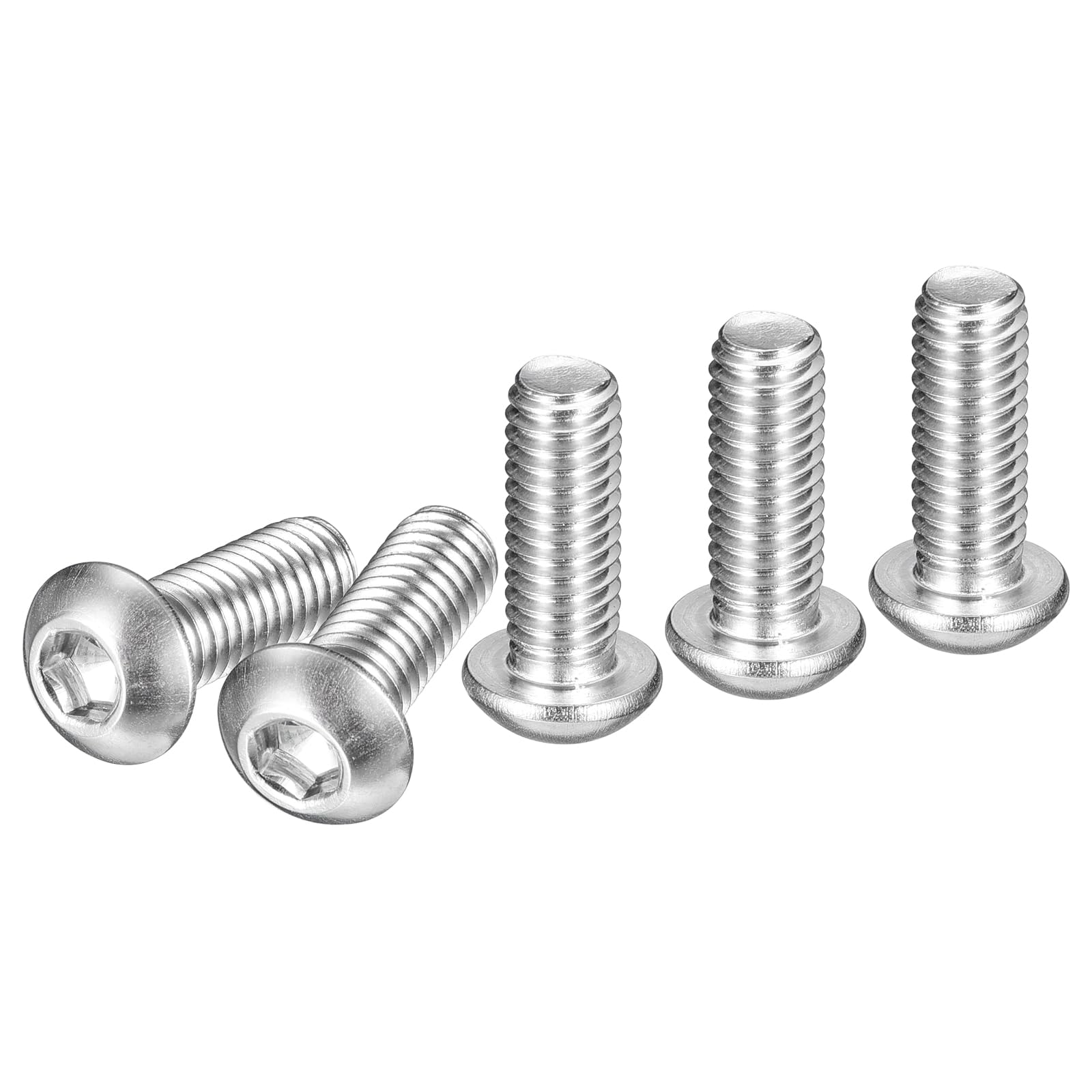 DTGN M6-1x16mm Button Head Socket Cap Screws - 50Pack - Good for Machine - 304 Stainless Steel 18/8 - Hex Drive Full Thread Fasteners — image 1
