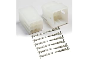 Molex (9-Circuits) Male & Female Receptacle Plug, w/Terminal sockets w/18-24 AWG Standard .062" Pins, Pitch 3.68mm