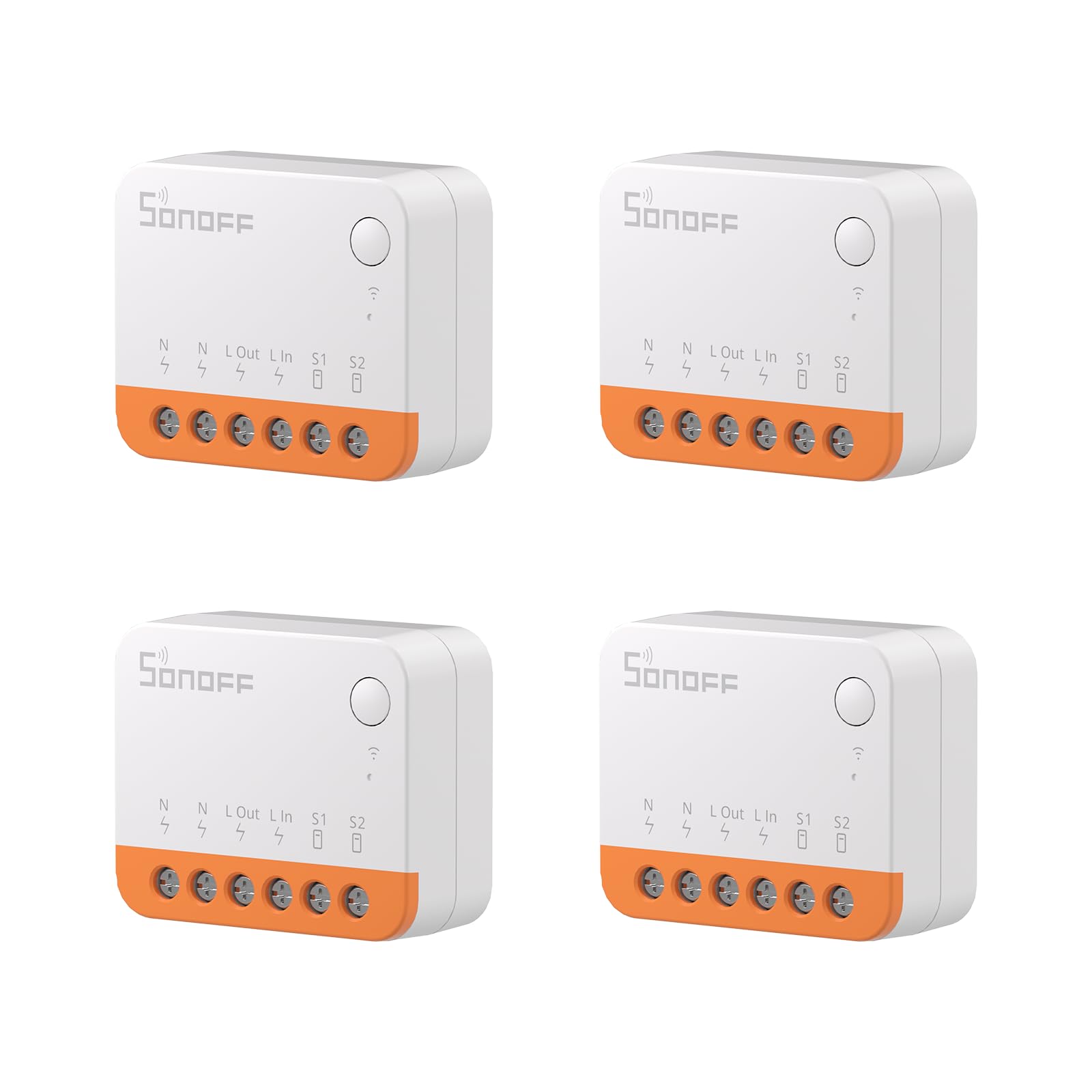 Photo 1 of SONOFF MINIR4 10A Smart WiFi Extreme Wireless Light Switch,Universal DIY Module for Smart Home Automation Solution, Compatible with Alexa & Google Home, No Hub Required,4 Pack