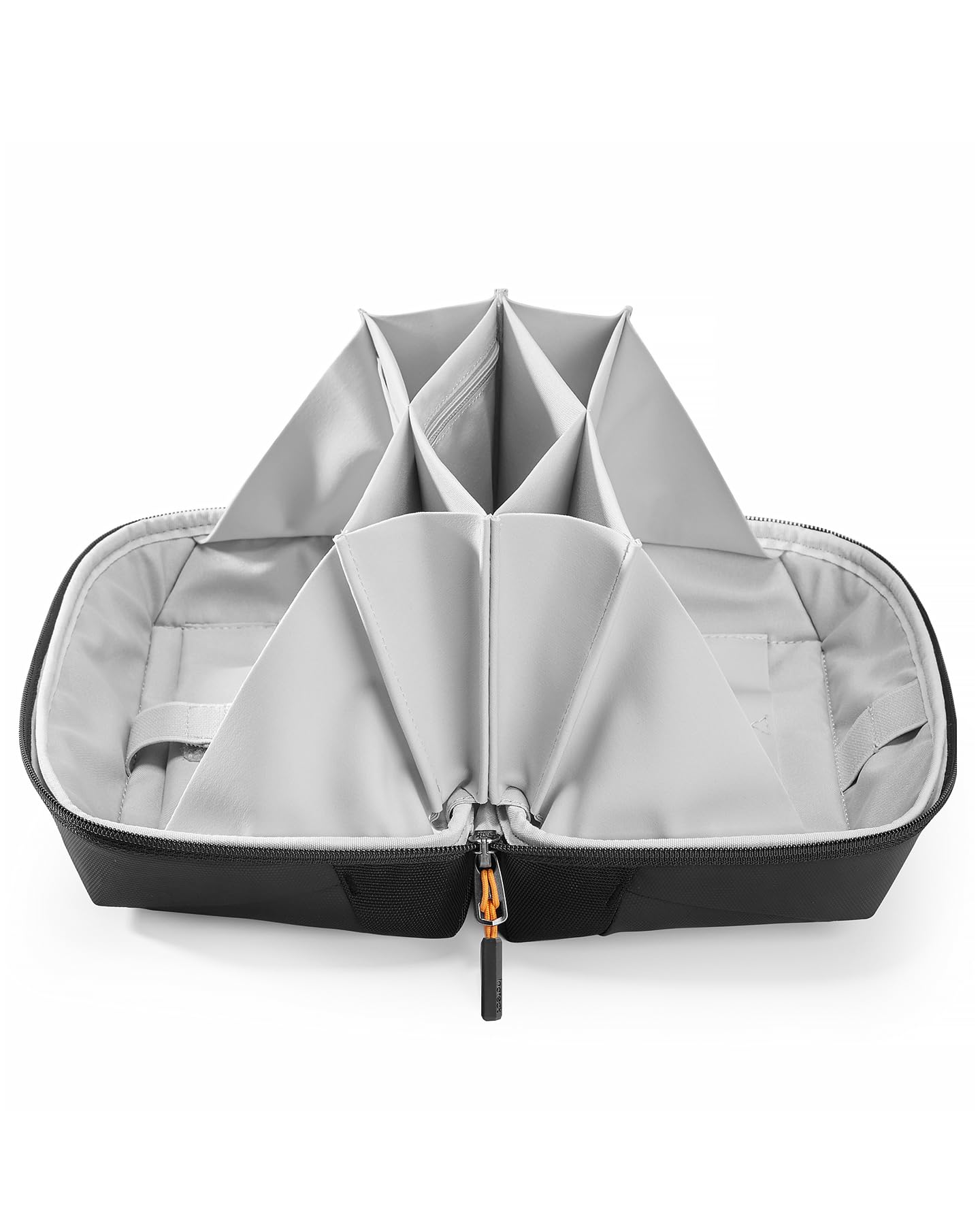 Inateck Electronics Organizer Travel Case, 180° Open Water-Resistant, Multifunctional Travel Organizer Bag, Electronic Accessories Carry Case, Black, Large