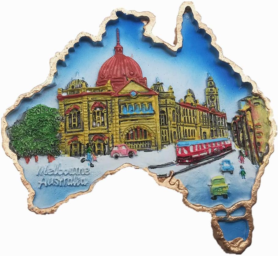 Melbourne Australia Map Style Fridge Souvenir Gift