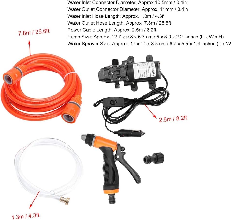 Terisass Water Pump 12V Electric Car High Pressure Washer Pump 130PSI 80W Vehicle Sprayer Power Pump System Kit Washing Cleaning Tool Universal - Image 4