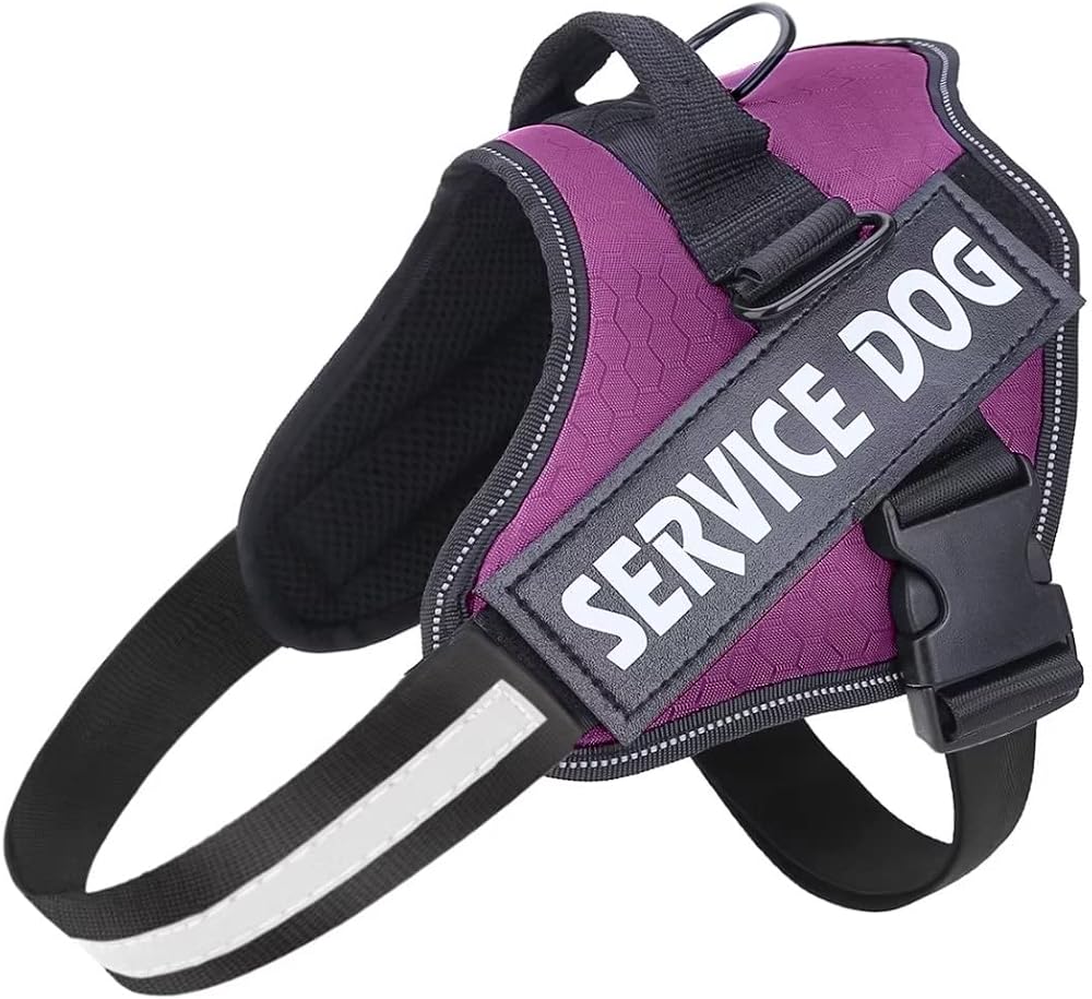 Belababy Soft No Pull Dog Harness Small Adjustable Reflective Purple