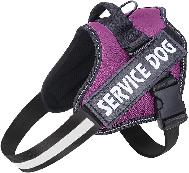 Belababy Soft No Pull Dog Harness Small Adjustable Reflective Purple