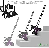 VOUNOT Folding Shopping Trolley 6 Wheels Stair Climbing Oxford Black view 5