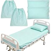 Anmrept 2 Pack Bariatric Hospital Bed Sheet 42"x80"x12" Deep Pocket Fitted Sheets with 2 Pack Pillowcases for Oversized Medical &amp; Bariatric Mattresses - Soft (2, Aqua Blue)