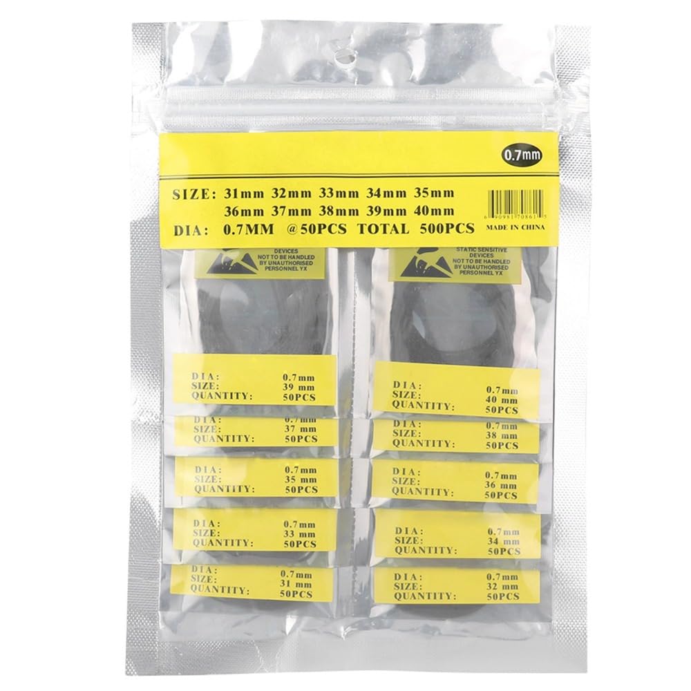 500-Piece Rubber O-Ring Watch Gasket Set for Watch Repair DIY Kit Watchmaker Tools Accessory Maintenance Replacement Parts