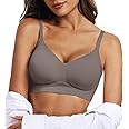 OEAK Womens Push Up Everyday Bras Comfortable Wireless Bralettes V Neck Seamless Bra Smooth Brassiere Wire Free Basic Bras