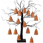 Simgoing 12 Pcs Day of The Dead Mexican Hanging Ghost Ornaments for Tree Dia De Los Muertos Halloween Small Ghost Tree Decorations Terracotta Flower Rustic Home Office Party Christmas Wreath Decor