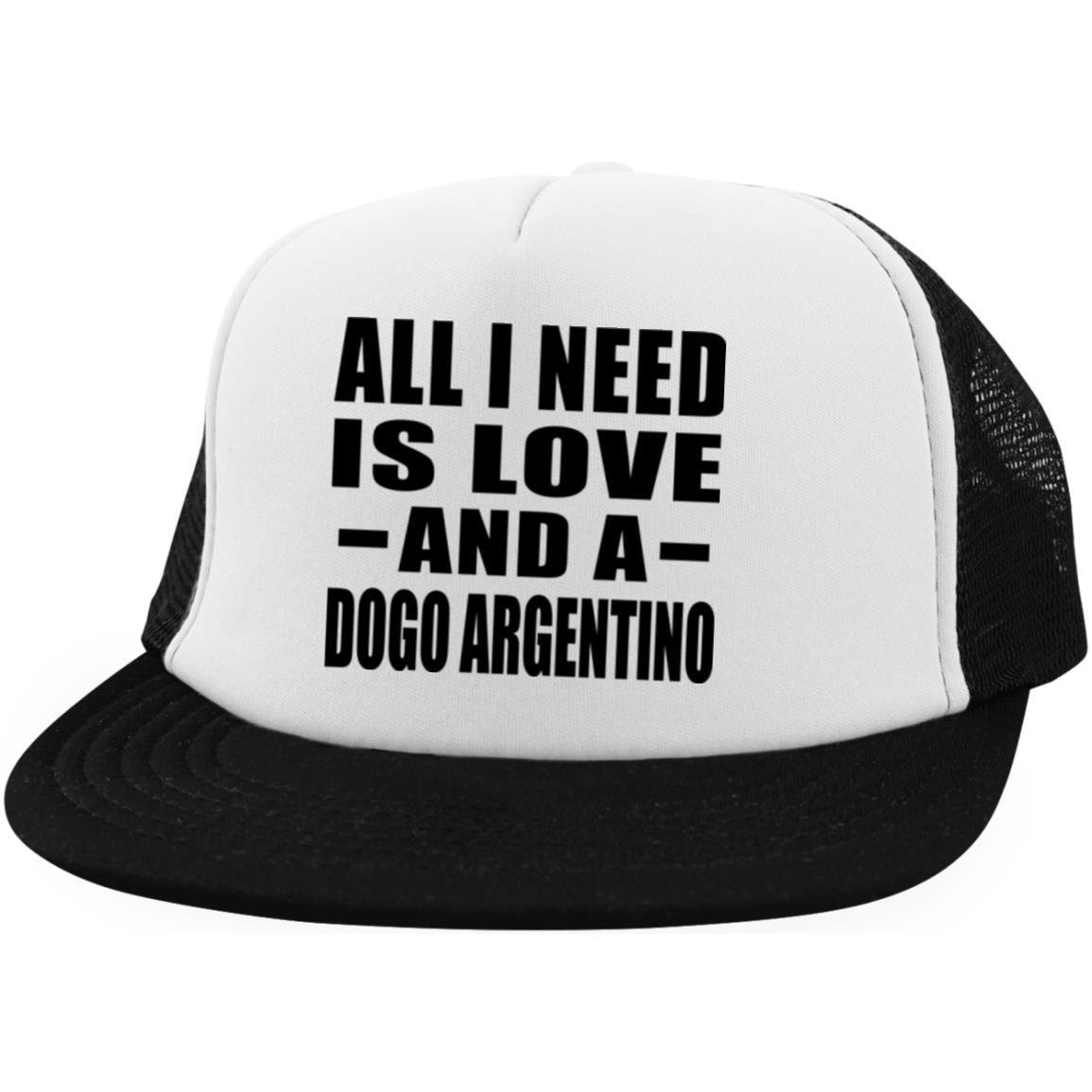 All I Need Is Love and A Dogo Argentino - Trucker Hat Visera ...