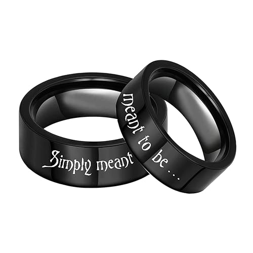 Aeici Ringe Edelstahl Paar Ringe für Paare mit Gravur Gravur Simply Meant to Be