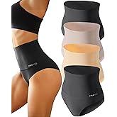 FINETOO Light Tummy Control Underwear Women High Waisted Briefs Plus Size Shapewear Under Dress Ladies Panties S-XXXL