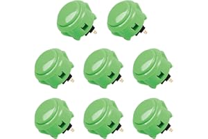 SANWA 8 pcs OBSF-30 Original Push Button 30mm - for Arcade Jamma Video Game & Arcade Joystick Games Console (Green) S@NWA