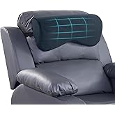 HOMBYS Cervial Neck Pillow for Recliner, Foam Headrest Cushion for Sleeping, Medium Firm Neck Support for Couch, Office Chair and Car, Non-Slip Backing and Elastic Straps, Dark Grey