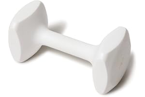 J&J Dog Supplies Obedience Retrieving Dumbbell with 2 1/2" Ends, 2 1/2" Wide Bit and 11/16" Diameter Bit, White, Small