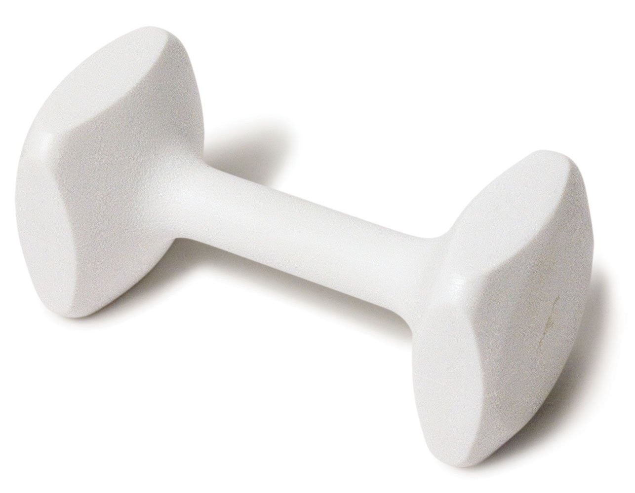 J&J Dog Supplies Obedience Retrieving Dumbbell with 2 1/2" Ends, 2 1/2" Wide Bit and 11/16" Diameter Bit, White, Small