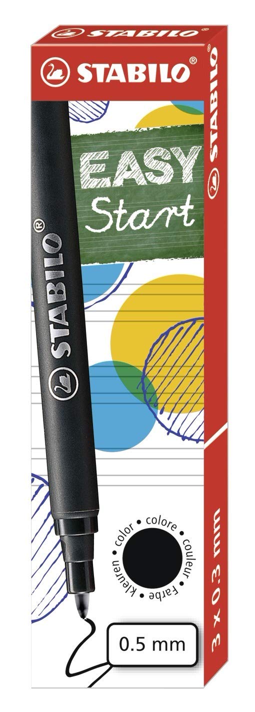STABILO EASYoriginal Ergonomic Rollerball Refill - Pack of 3 - Black
