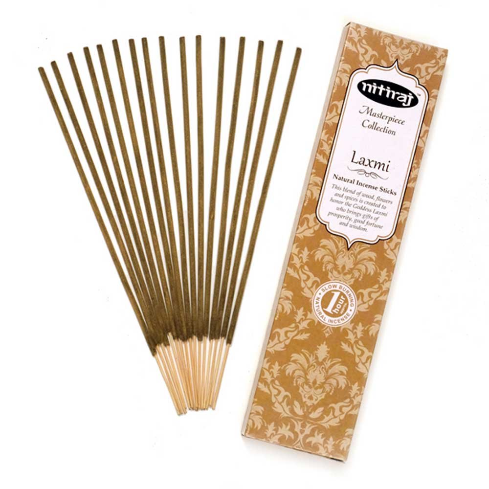 Nitiraj Laxmi Masterpiece Collection Masala Incense Sticks 25 gram pack - Wealth - Fortune - Power - Beauty - Prosperity