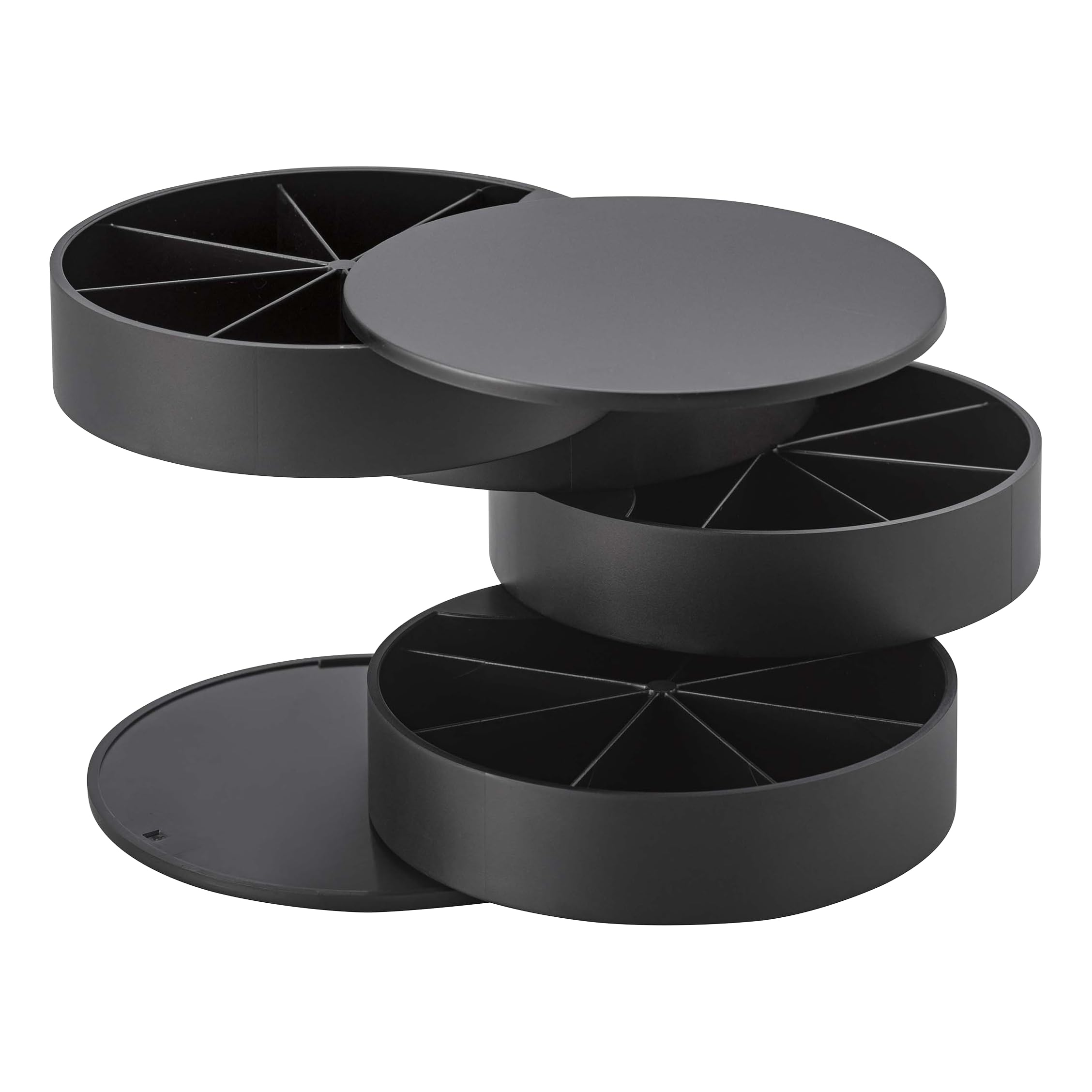Photo 1 of Yamazaki Home Tower Rotating Jewelry Organizer, 4-Tier Storage Box, Stacked Accessory Trays - Sectioned - Abs Plastic
