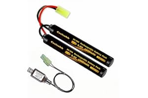 Cecicebb 9.6V 1600mAh Nunchuck Butterfly Mini NiMH Battery Pack for AEG Airsoft Gun ICS CA TM SRC JG G36 M733 1 Pack 9.6V Airsoft Battery with Charger