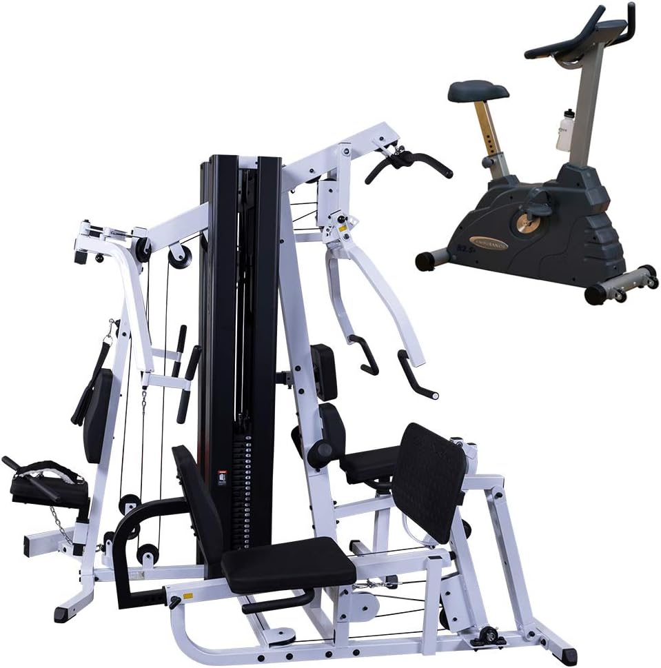 Fitness Factory Body-Solid EXM3000LPS Home Gym with Commercial Upright Bike