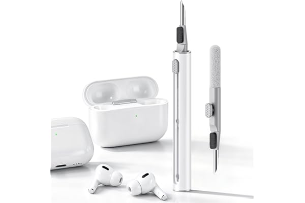 Hyashee Cleaner Kit for AirPods Pro 3/2/1, 3-in-1 Earbud Cleaning Pen with Metal Tip, Soft Brush & Flocking Sponge, Cleaning Tool for Wireless Earbuds, Charging Case, Phone, Keyboard & Electronics