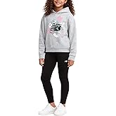 New Balance Active Girls Pants Set - 2 Piece Leggings for Girls and Kids Hoodie Sweatshirt Youth Clothing Set (Sizes: 7-12)