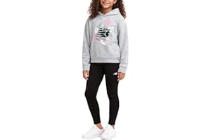 New Balance Active Girls Pants Set - 2 Piece Leggings for Girls and Kids Hoodie Sweatshirt Youth Clothing Set (Sizes: 7-12)