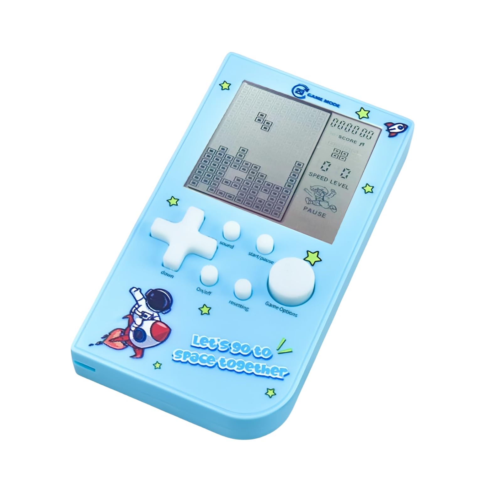 TAQY New Block Game console with 26 Game Macaron Colors Retro Game Machine Pocket Game Machine Brick Game/Racing/Tank Battle Puzzle Toy Electronic Nostalgic Handheld Device Children's Gift (Blue)