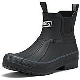 HISEA Women's Duck Chelsea Rain Boots Waterproof Short Garden Boot Outdoor Mud Boots