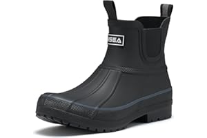 HISEA Women's Duck Chelsea Rain Boots Waterproof Short Garden Boot Outdoor Mud Boots
