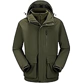 CAMEL CROWN Men's Ski Jacket 3 in 1 Waterproof Winter Jacket Snow Jacket Windproof Hooded with Inner Warm Fleece Coat