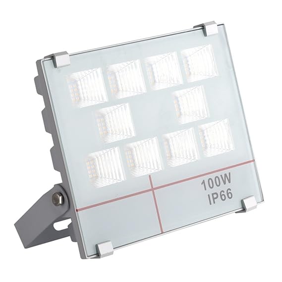 MCTECH® 100W LED Strahler Fluter Außen Scheinwerfer Ultraslim Flutlicht 10 Lichtquell SMD LED Garten Hoflampe Wasserdicht IP6